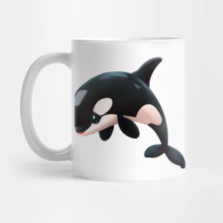 Cute Orca Drawing Mug